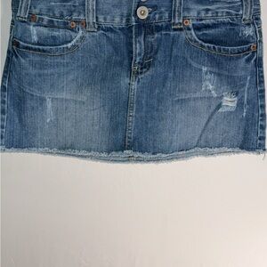 American Eagle Outfitters Distressed Blue Mini Skirt